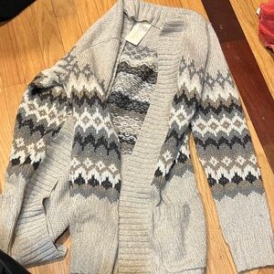 Sonoma Women's Gray Patterned Cardigan